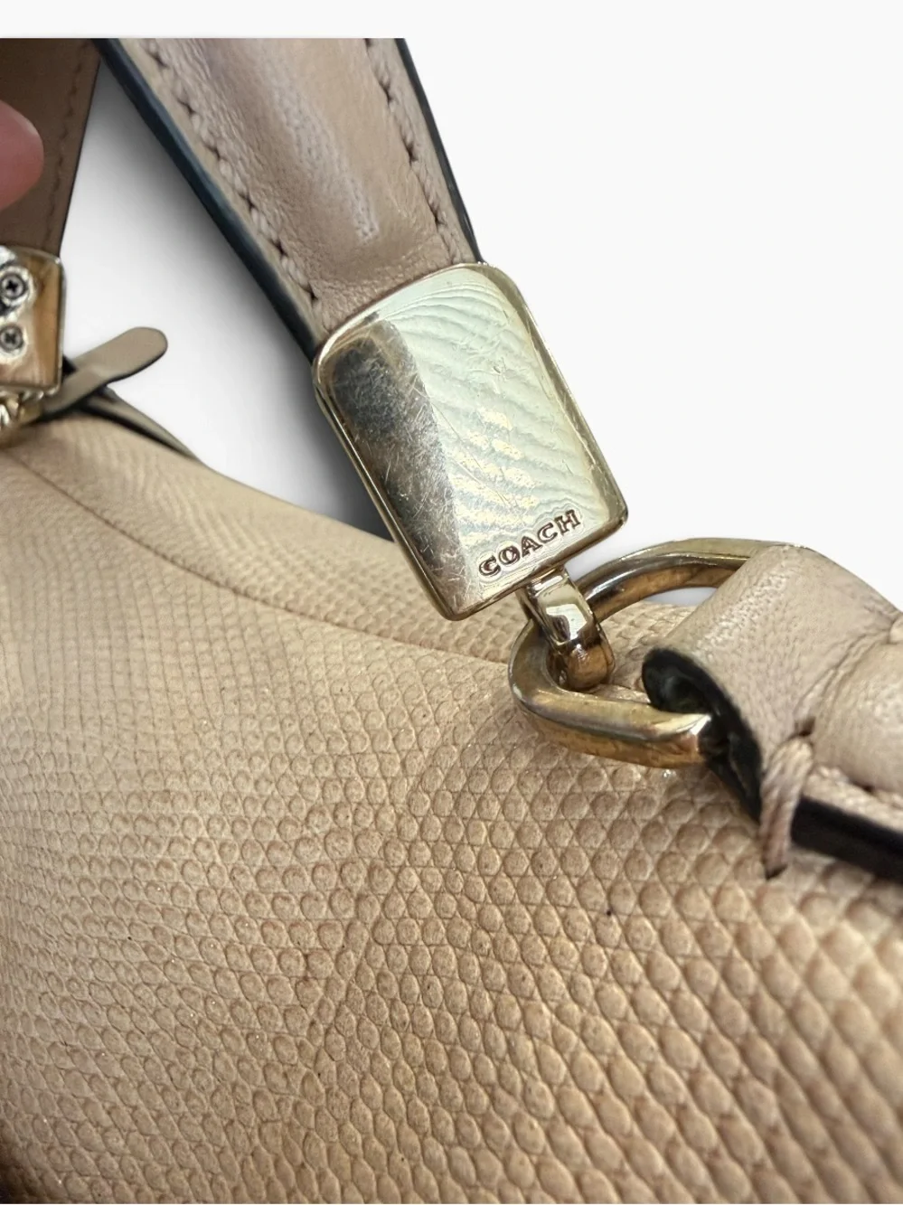 Coach Satchel Bag Beige Gold Shimmer Glitter Buff 26324 Madison Sadie Flap